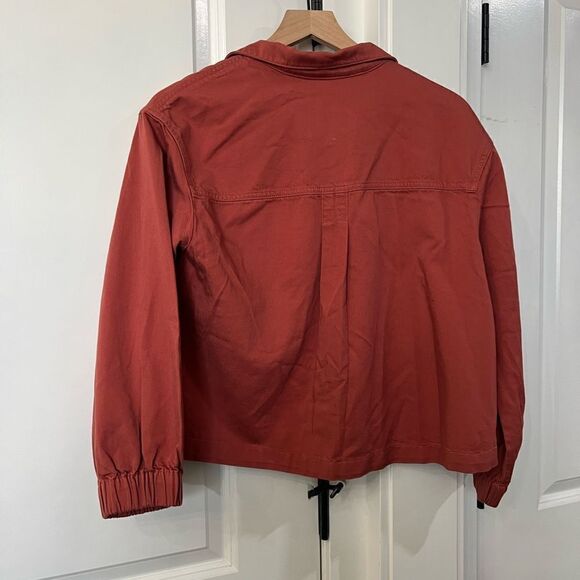 NWT Madwell orange bomber jacket jean size xs women’s fall L344 - Picture 2 of 6